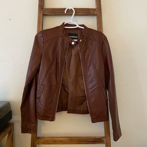 Express Brown Faux Leather Jacket